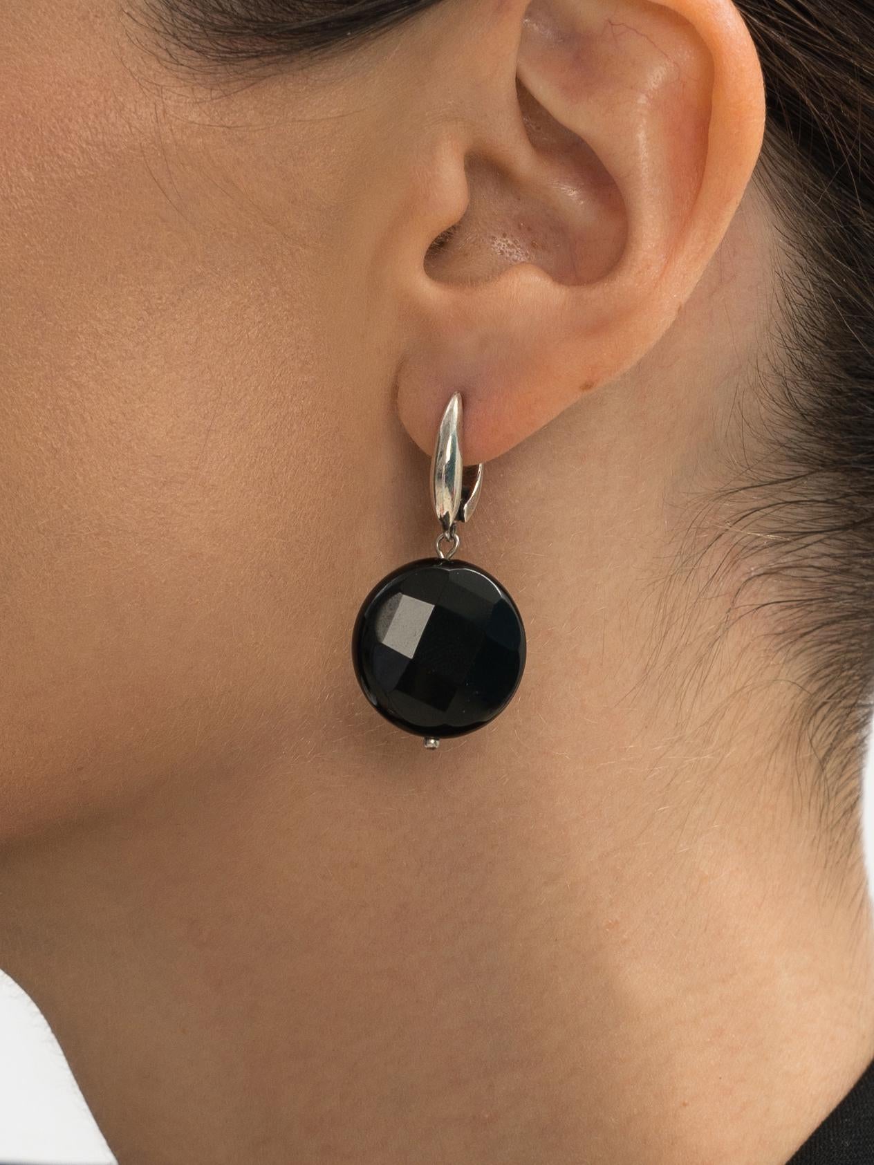 Gold Black Onyx Dangle Earrings, Statement Gemstone Drop Earrings, Minimalist Pendant Earrings, Crystal Black Agate Gift for Her Jewelry