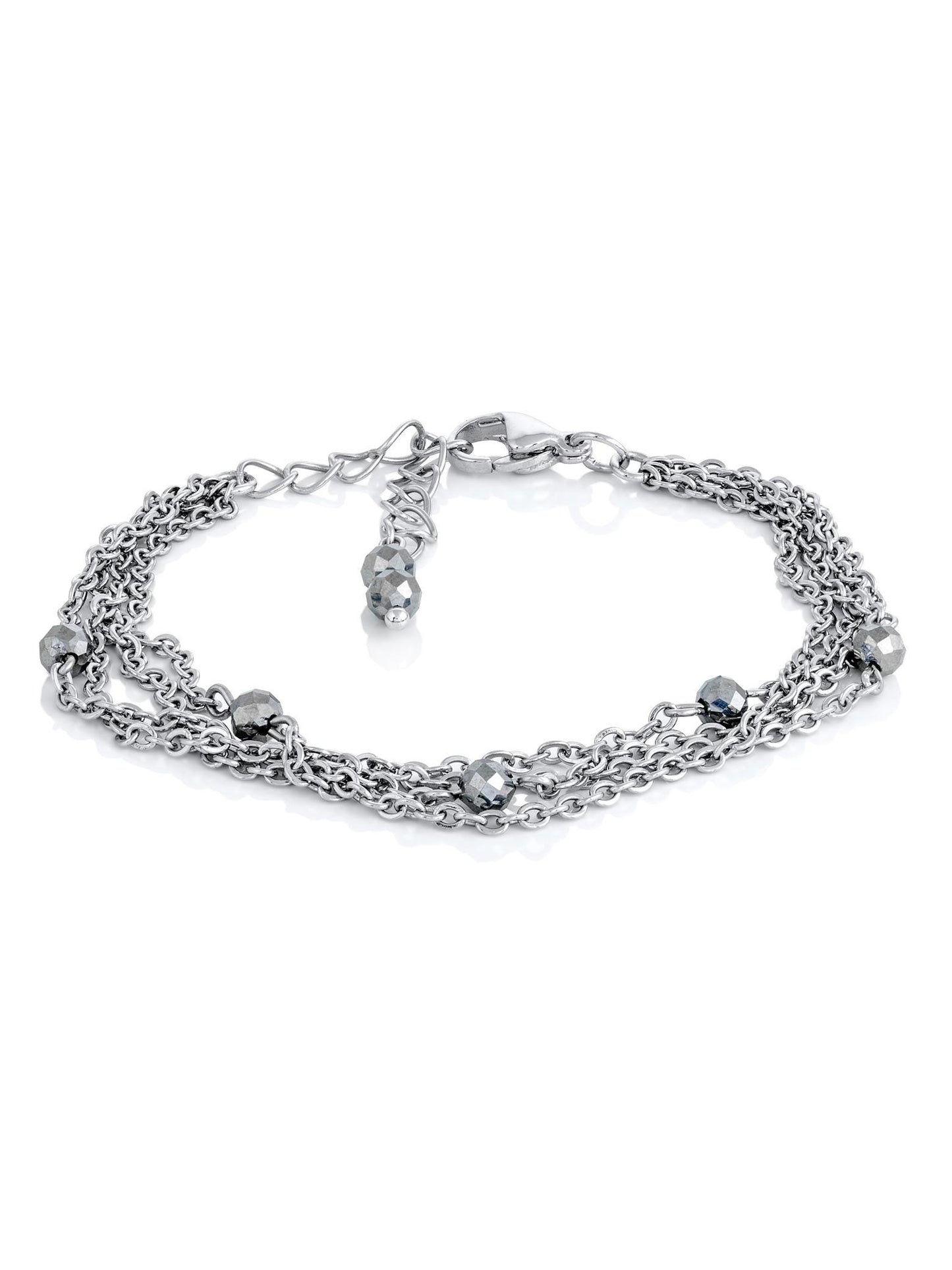 Italian Charm Bracelet – Silver Handmade Pyrite Crystal Bracelet, Y2K Layered Stacking Jewelry, Hand Chain Bracelet Gift for Her Women