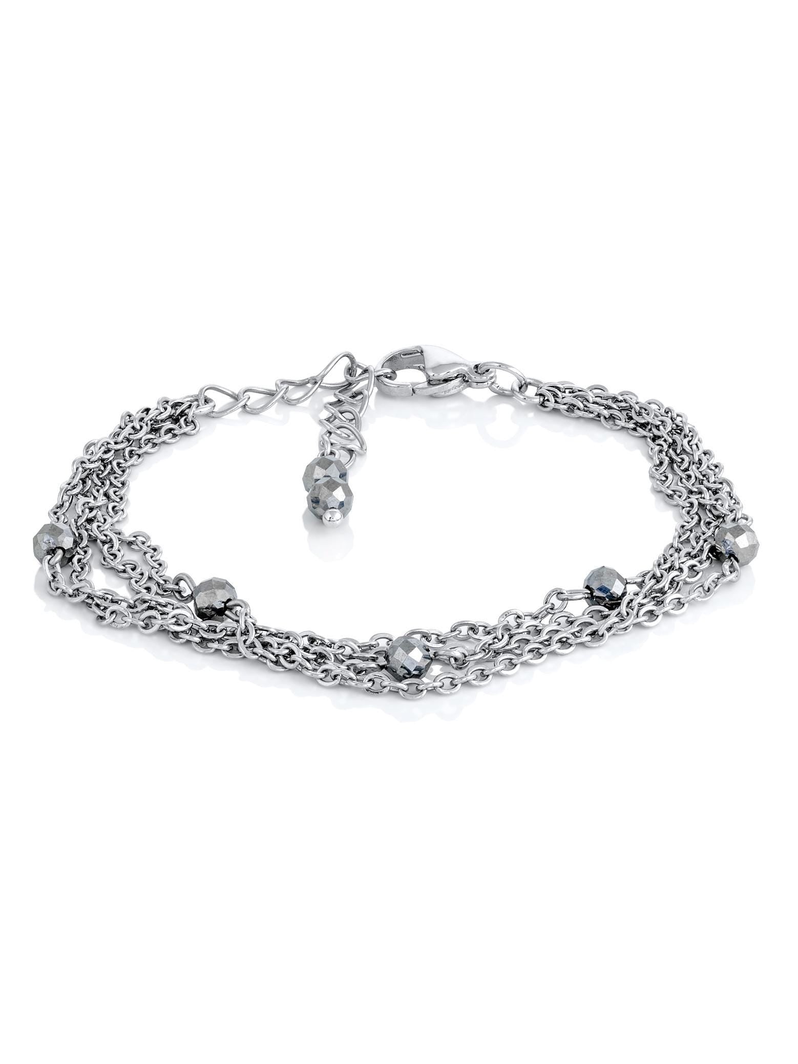 Italian Charm Bracelet – Silver Handmade Pyrite Crystal Bracelet, Y2K Layered Stacking Jewelry, Hand Chain Bracelet Gift for Her Women