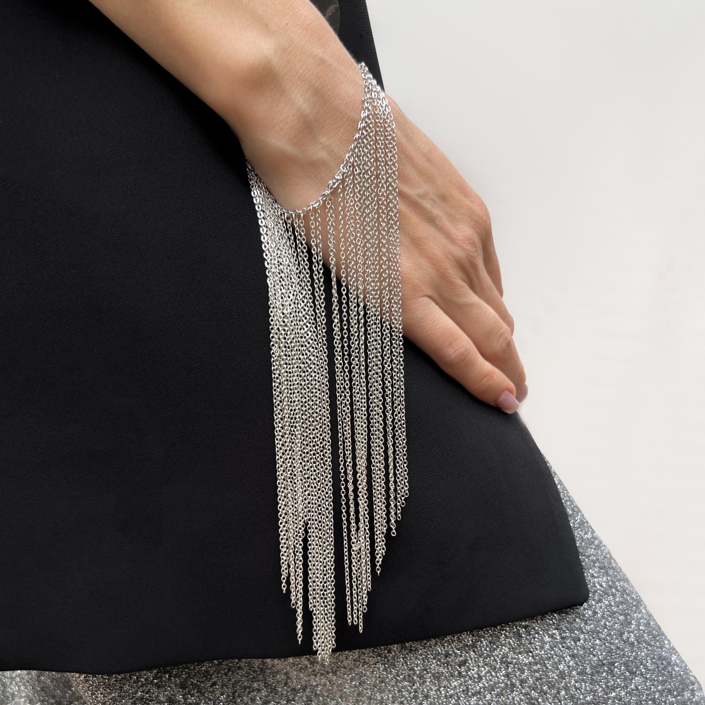 Silver Chain Bracelet • Handmade Layered Women Bracelet • Gothic Punk Jewelry • Bracelet Stack • Birthday Gift • Gift for Her •Unique Grunge