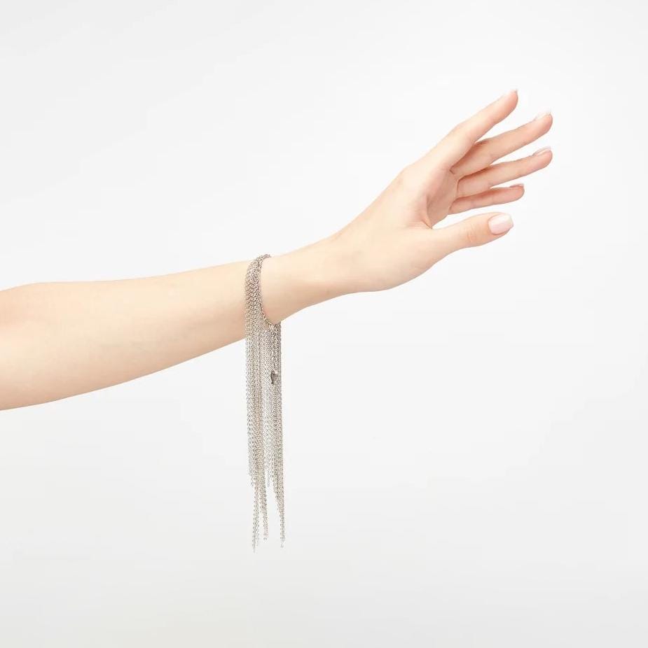 Silver Chain Bracelet • Handmade Layered Women Bracelet • Gothic Punk Jewelry • Bracelet Stack • Birthday Gift • Gift for Her •Unique Grunge