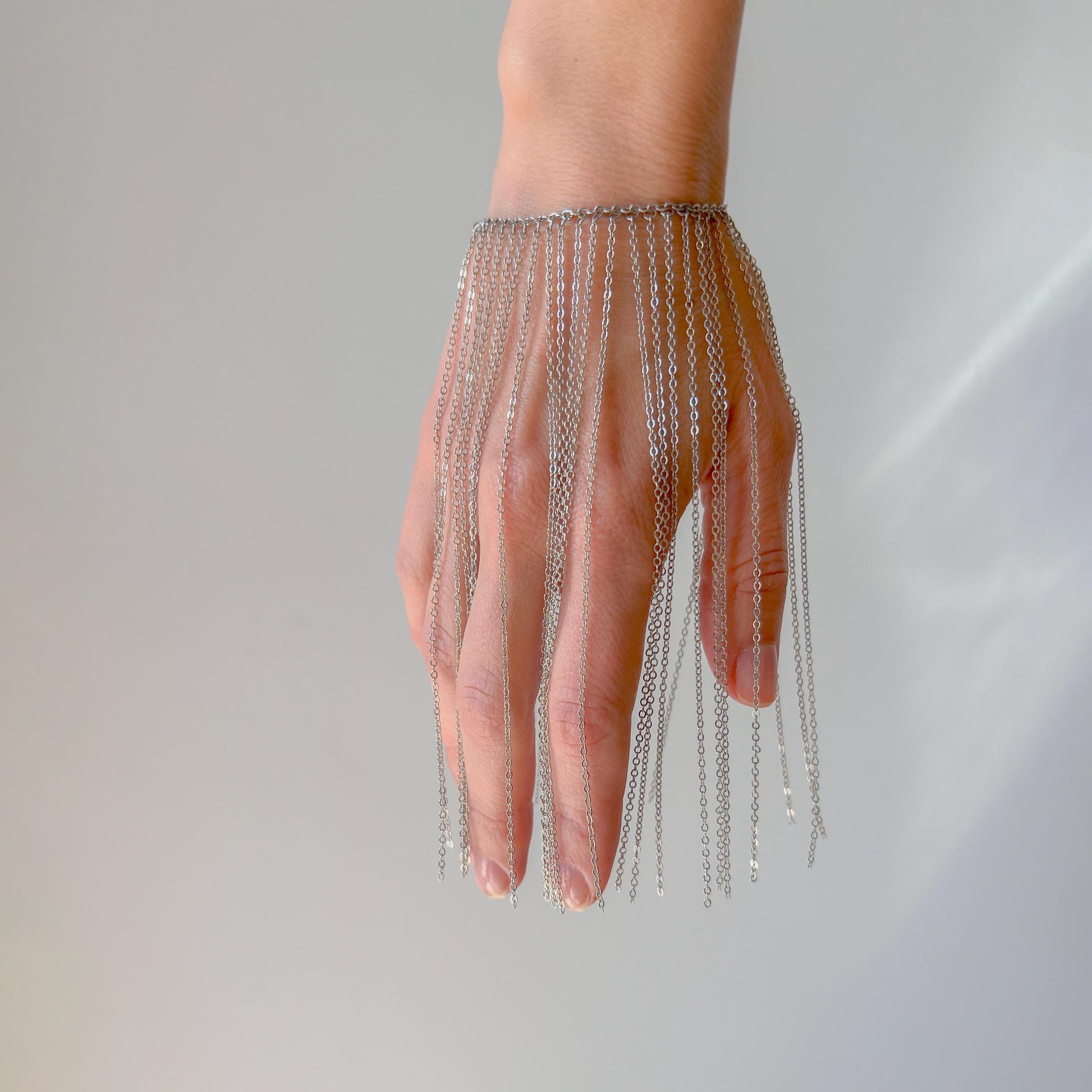 Silver Chain Bracelet • Handmade Layered Women Bracelet • Gothic Punk Jewelry • Bracelet Stack • Birthday Gift • Gift for Her •Unique Grunge