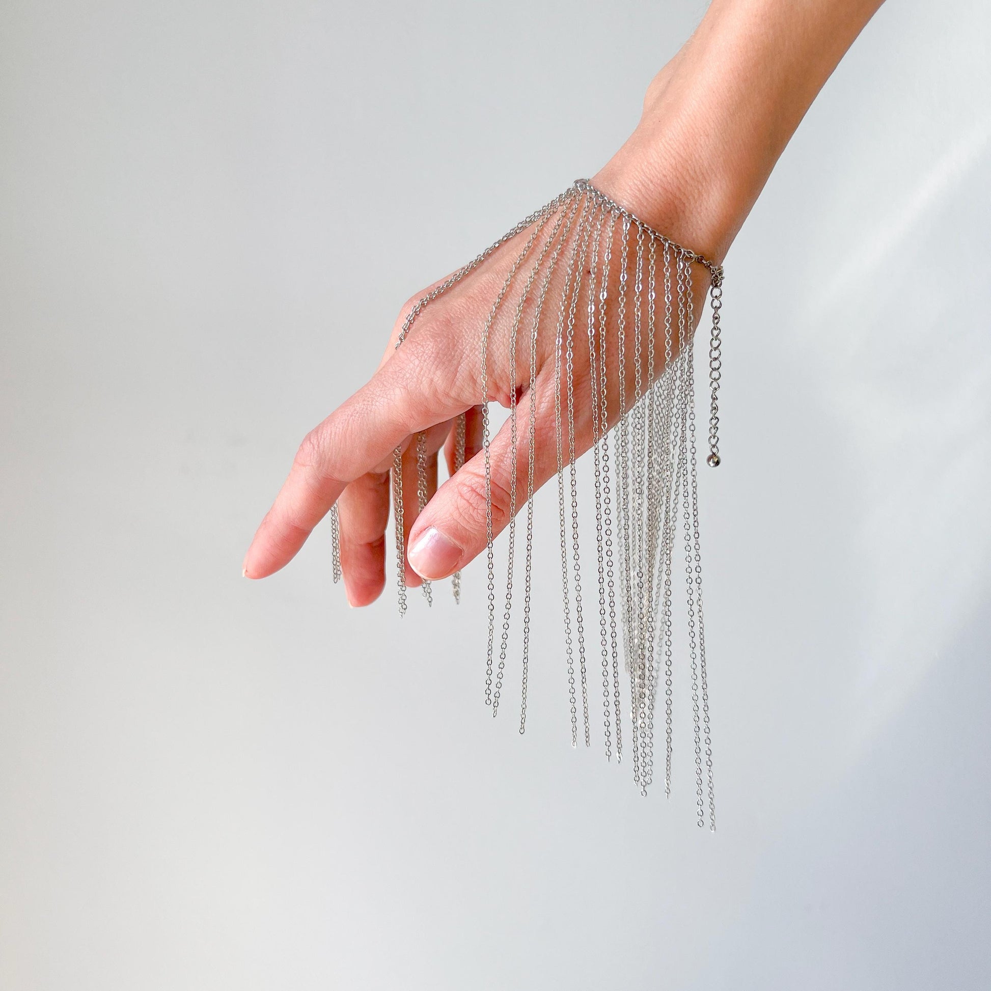 Silver Chain Bracelet • Handmade Layered Women Bracelet • Gothic Punk Jewelry • Bracelet Stack • Birthday Gift • Gift for Her •Unique Grunge