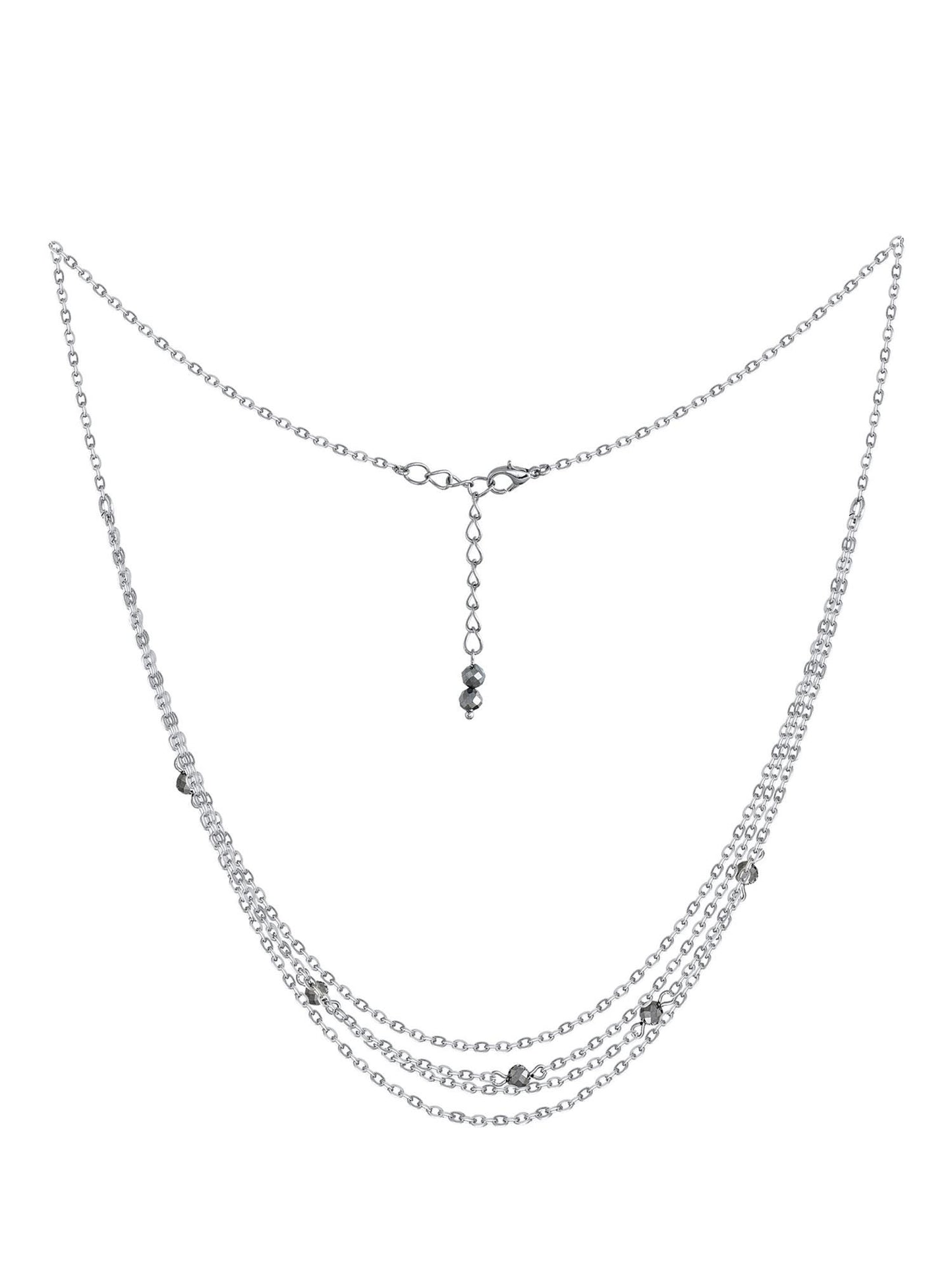 Marcasite & Pyrite Crystal Chain Necklace – Silver Layered Gothic Y2K Jewelry, Dainty Gemstone Necklace, Handmade Gift for Her