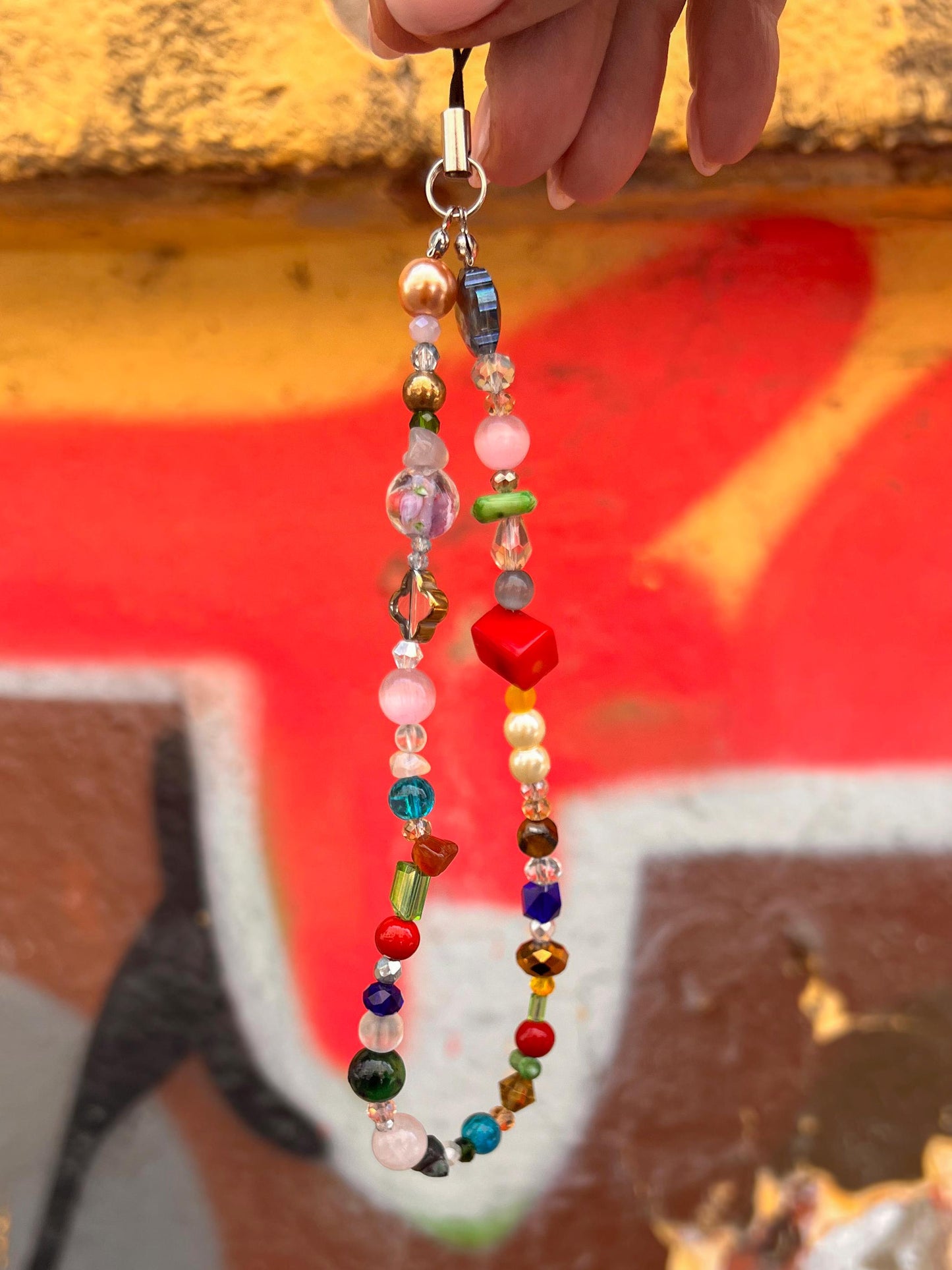 Colorful Gemstone Keychain,Natural Stone Bag Charm,Handmade Beaded Purse Accessory,Handbag Charm Gift for Her,Crystal Keyring Gift Idea