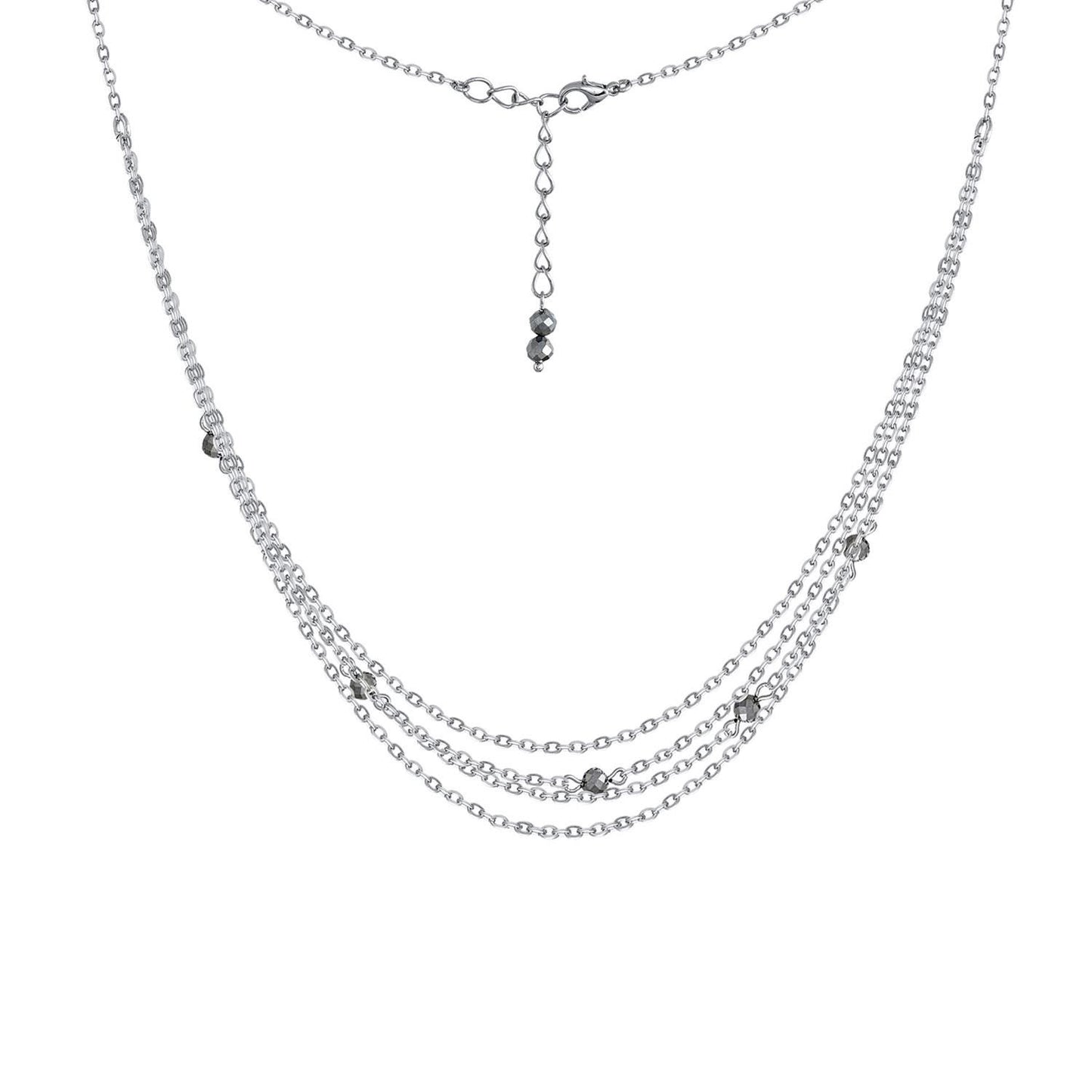 Marcasite & Pyrite Crystal Chain Necklace – Silver Layered Gothic Y2K Jewelry, Dainty Gemstone Necklace, Handmade Gift for Her