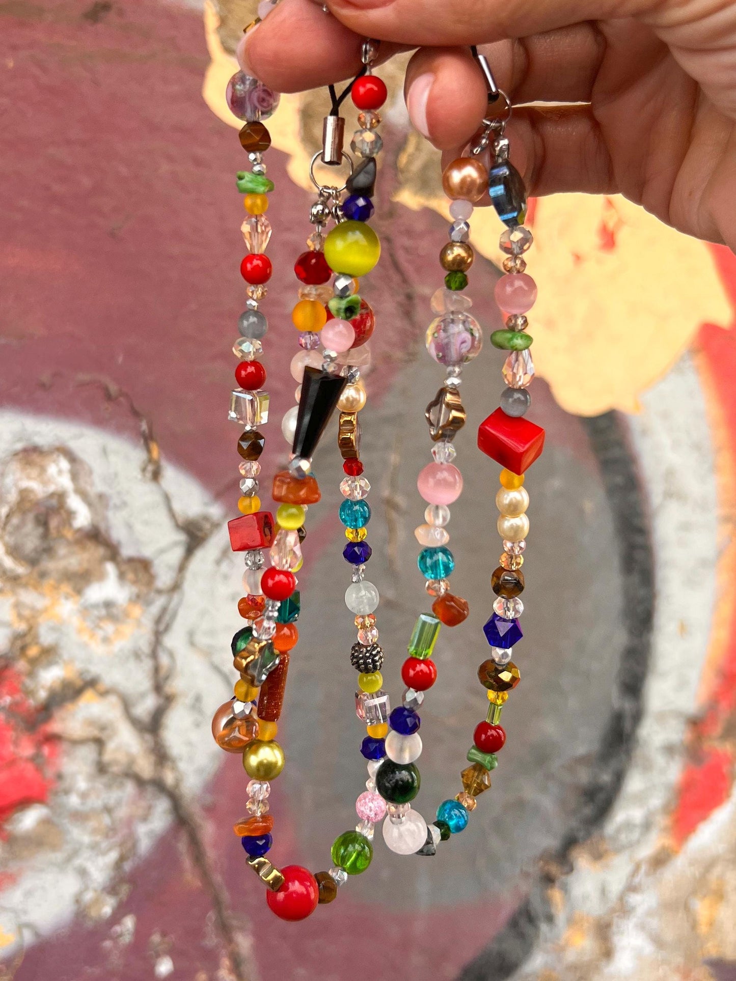 Colorful Gemstone Keychain,Natural Stone Bag Charm,Handmade Beaded Purse Accessory,Handbag Charm Gift for Her,Crystal Keyring Gift Idea