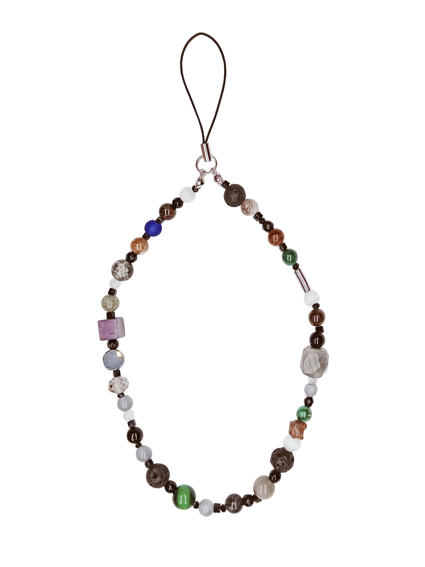 Dark Colorful Gemstone Keychain,Natural Stone Bag Charm,Handmade Beaded Purse Accessory,Handbag Charm Gift for Her,Crystal Keyring Gift Idea