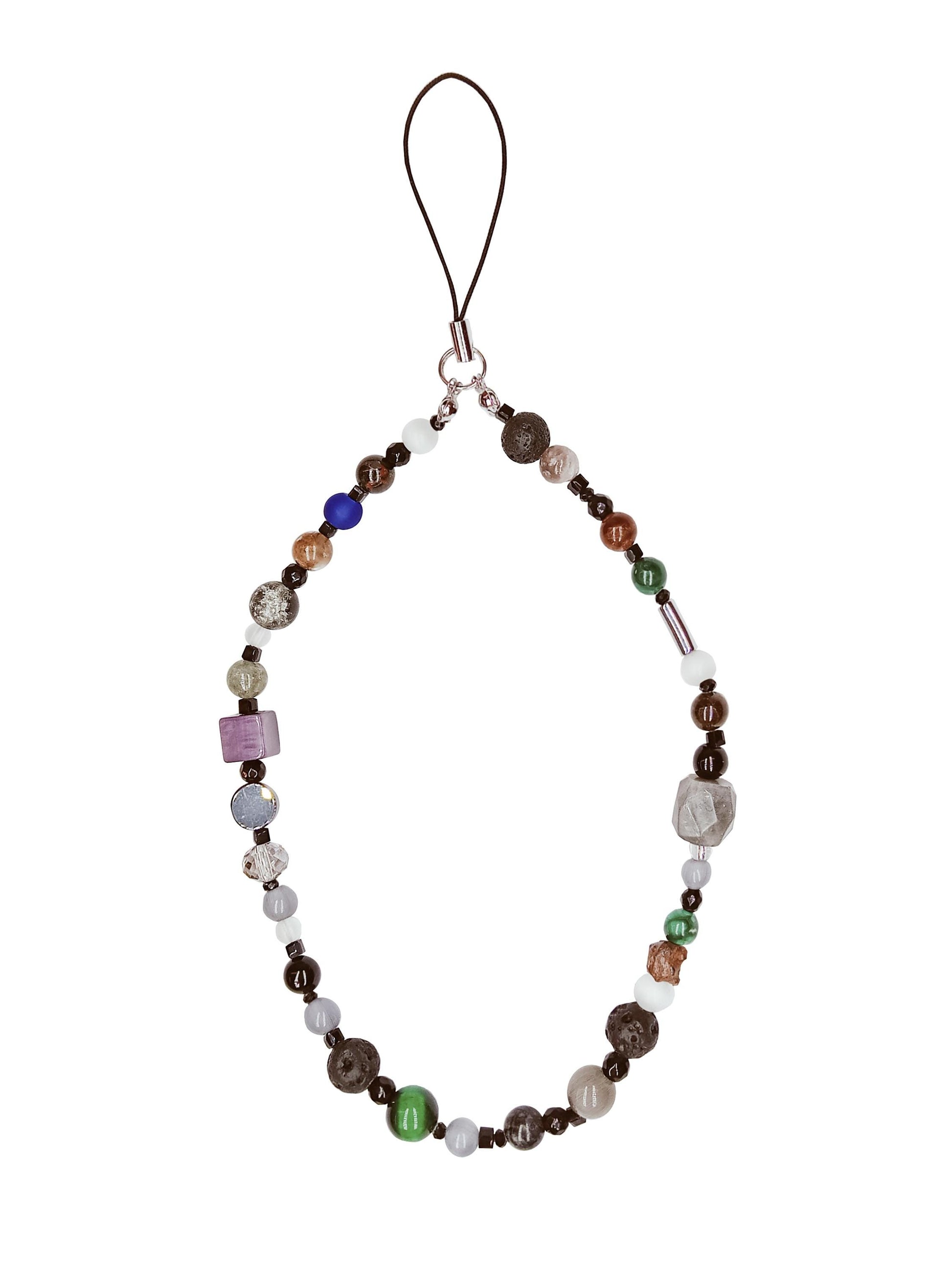Dark Colorful Gemstone Keychain,Natural Stone Bag Charm,Handmade Beaded Purse Accessory,Handbag Charm Gift for Her,Crystal Keyring Gift Idea