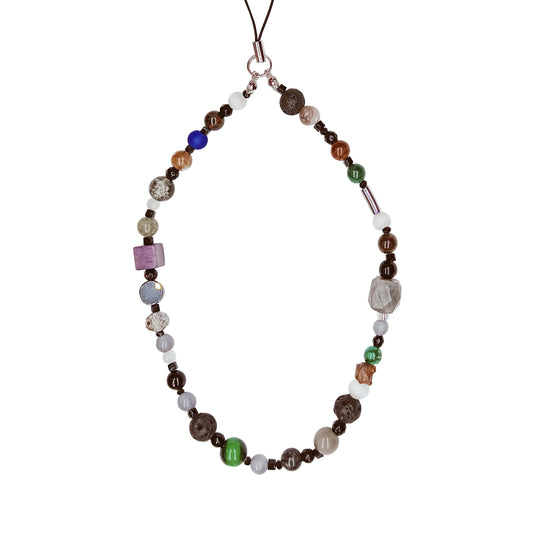 Dark Colorful Gemstone Keychain,Natural Stone Bag Charm,Handmade Beaded Purse Accessory,Handbag Charm Gift for Her,Crystal Keyring Gift Idea
